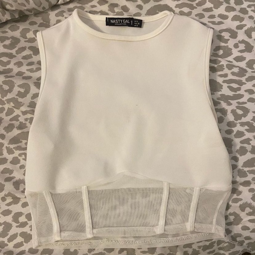 nasty gal high neck mesh crop top